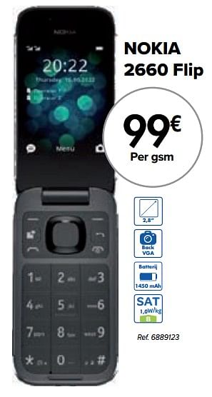 Promoties Nokia 2660 flip - Nokia - Geldig van 01/03/2024 tot 01/04/2024 bij Carrefour
