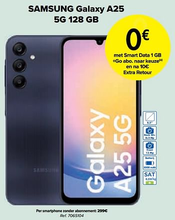 Promotions Samsung galaxy a25 5g 128 gb - Samsung - Valide de 01/03/2024 à 01/04/2024 chez Carrefour