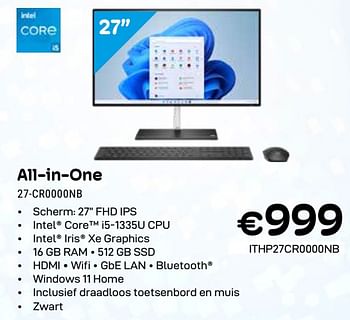 Promotions Hp all-in-one 27-cr0000nb - HP - Valide de 01/03/2024 à 31/03/2024 chez Compudeals