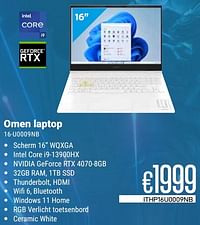 Hp omen laptop 16-u0009nb-HP