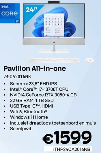 Promoties Hp pavilion all-in-one 24-ca2016nb - HP - Geldig van 01/03/2024 tot 31/03/2024 bij Compudeals