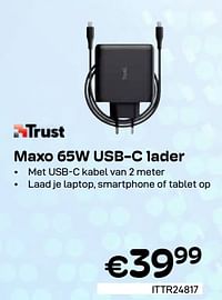 Trust maxo 65w usb-c lader-Trust