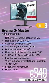 Iiyama g-master gcb3480wqsu-b1-Iiyama