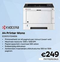 Kyocera a4 printer mono ecosys p2040dn-Kyocera
