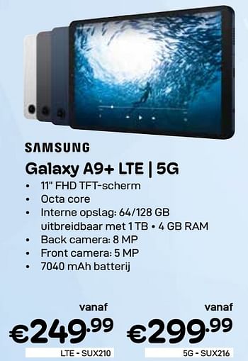 Promotions Samsung galaxy a9+ lte | 5g - Samsung - Valide de 01/03/2024 à 31/03/2024 chez Compudeals