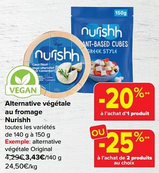 Promoties Alternative végétale au fromage nurishh - Nurishh - Geldig van 06/03/2024 tot 18/03/2024 bij Carrefour