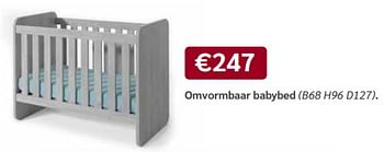 Promotions Omvormbaar babybed - Produit maison - De Crack - Valide de 01/03/2024 à 02/04/2024 chez Meubelen Crack