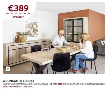 Promotions Woonkamer eureka dressoir - Produit maison - De Crack - Valide de 01/03/2024 à 02/04/2024 chez Meubelen Crack