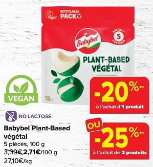Promoties Babybel plant-based végétal - Babybel - Geldig van 06/03/2024 tot 18/03/2024 bij Carrefour