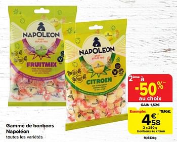 Promoties Bonbons au citron - Napoleon - Geldig van 06/03/2024 tot 18/03/2024 bij Carrefour