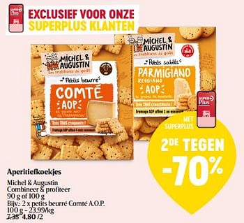 Promoties Michel + augustin aperitiefkoekjes petits beurré comté a.o.p. - Michel & Augustin - Geldig van 07/03/2024 tot 16/03/2024 bij Delhaize