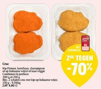 Promoties Schalen croc met kip op italiaanse wijze - Huismerk - Delhaize - Geldig van 07/03/2024 tot 16/03/2024 bij Delhaize