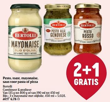 Promoties mayonaise met olijfolie - Bertolli - Geldig van 07/03/2024 tot 16/03/2024 bij Delhaize