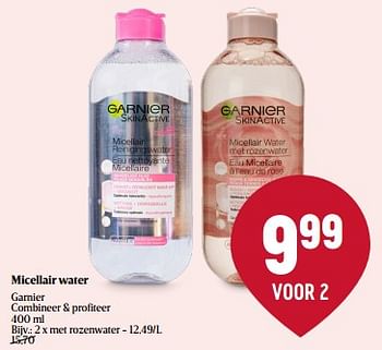 Promoties Micellair water garnier met rozenwater - Garnier - Geldig van 07/03/2024 tot 16/03/2024 bij Delhaize