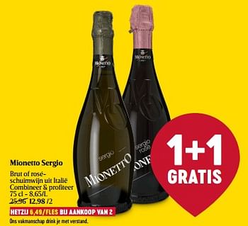 Promoties Mionetto sergio brut of roséschuimwijn uit italië - Schuimwijnen - Geldig van 07/03/2024 tot 16/03/2024 bij Delhaize