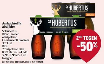Promoties St hubertus tripel hop citra - St Hubertus - Geldig van 07/03/2024 tot 16/03/2024 bij Delhaize