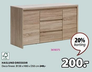 Promoties Haslund dressoir - Huismerk - Jysk - Geldig van 04/03/2024 tot 07/04/2024 bij Jysk