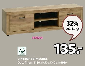 Promoties Lintrup tv-meubel - Huismerk - Jysk - Geldig van 04/03/2024 tot 07/04/2024 bij Jysk