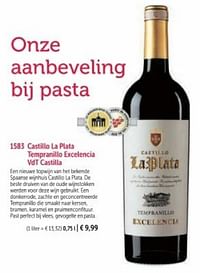 Castillo la plata tempranitio excelencia vat castilla-Rode wijnen