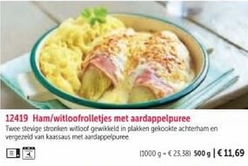 Promotions Ham-witloofrolletjes met aardappelpuree - Produit maison - Bofrost - Valide de 01/03/2024 à 30/08/2024 chez Bofrost