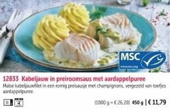 Promotions Kabeljauw in preiroomsaus met aardappelpuree - Produit maison - Bofrost - Valide de 01/03/2024 à 30/08/2024 chez Bofrost