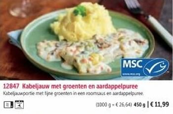 Promotions Kabeljauw met groenten en aardappelpuree - Produit maison - Bofrost - Valide de 01/03/2024 à 30/08/2024 chez Bofrost