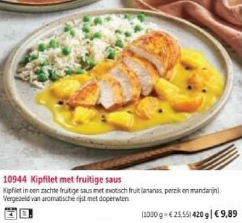 Promotions Kipfilet met fruitige saus - Produit maison - Bofrost - Valide de 01/03/2024 à 30/08/2024 chez Bofrost