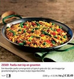 Paella met kip en groenten