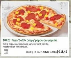 Pizza soft + crispy pepperoni-paprika