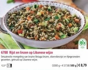 Promotions Rijst en linzen op libanese wijze - Produit maison - Bofrost - Valide de 01/03/2024 à 30/08/2024 chez Bofrost