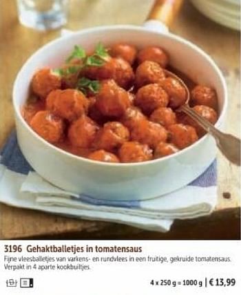 Promotions Gehaktballetjes in tomatensaus - Produit maison - Bofrost - Valide de 01/03/2024 à 30/08/2024 chez Bofrost