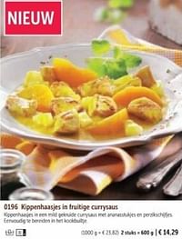 Kippenhaasjes in fruitige currysaus-Huismerk - Bofrost