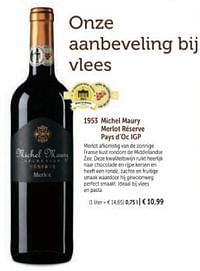 Michel maury merlot reserve pays d`oc igp-Rode wijnen