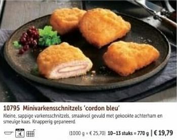 Promotions Minivarkensschnitzels cordon bleu - Produit maison - Bofrost - Valide de 01/03/2024 à 30/08/2024 chez Bofrost