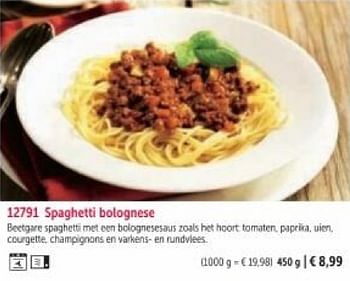 Promotions Spaghetti bolognese - Produit maison - Bofrost - Valide de 01/03/2024 à 30/08/2024 chez Bofrost