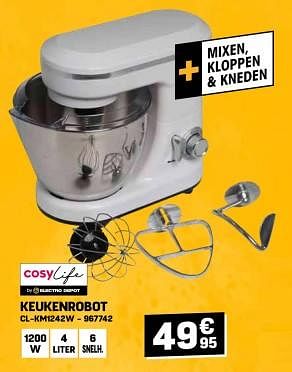 Promoties Cosylife keukenrobot cl-km1242w - Cosylife - Geldig van 28/02/2024 tot 10/03/2024 bij Electro Depot