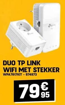 Promoties Duo tp link wifi met stekker wpa7617kit - TP-LINK - Geldig van 28/02/2024 tot 10/03/2024 bij Electro Depot