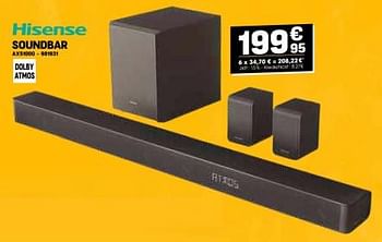 Promoties Hisense soundbar ax5100g - Hisense - Geldig van 28/02/2024 tot 10/03/2024 bij Electro Depot