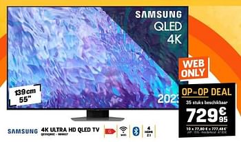 Promoties Samsung 4k ultra hd qled tv qe55q80c - Samsung - Geldig van 28/02/2024 tot 10/03/2024 bij Electro Depot