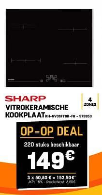 Promoties Sharp vitrokeramische kookplaat kh-6v08ft0k-fr - Sharp - Geldig van 28/02/2024 tot 10/03/2024 bij Electro Depot