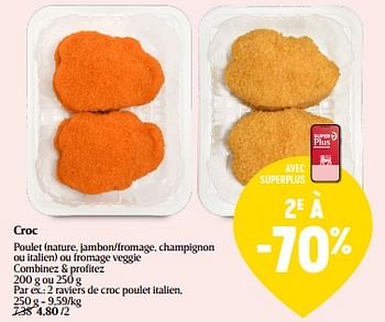 Promotions Croc raviers de croc poulet italien - Produit Maison - Delhaize - Valide de 07/03/2024 à 16/03/2024 chez Delhaize