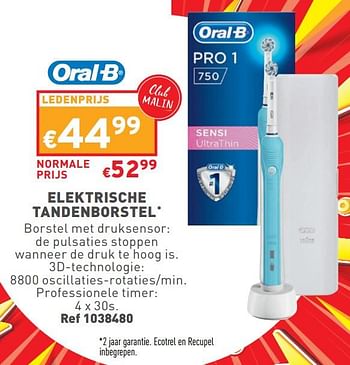 Promoties Elektrische tandenborstel - Oral-B - Geldig van 06/03/2024 tot 11/03/2024 bij Trafic