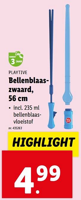 Promoties Bellenblaaszwaard - Playtive - Geldig van 13/03/2024 tot 19/03/2024 bij Lidl