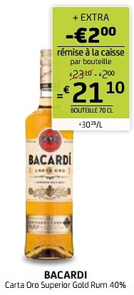 Promotions Bacardi carta oro superior gold rum 40% - Bacardi - Valide de 01/03/2024 à 14/03/2024 chez BelBev