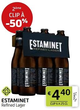 Promotions Estaminet refined lager - Estaminet - Valide de 01/03/2024 à 14/03/2024 chez BelBev