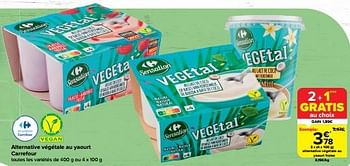 Promotions Alternative végétale au yaourt fraise - Produit maison - Carrefour  - Valide de 06/03/2024 à 18/03/2024 chez Carrefour