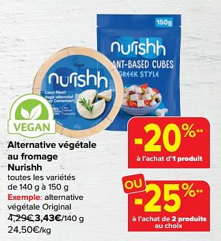 Promotions Alternative végétale original - Nurishh - Valide de 06/03/2024 à 18/03/2024 chez Carrefour