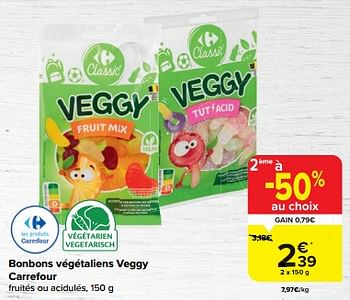 Promotions Bonbons végétaliens veggy carrefour - Produit maison - Carrefour  - Valide de 06/03/2024 à 18/03/2024 chez Carrefour