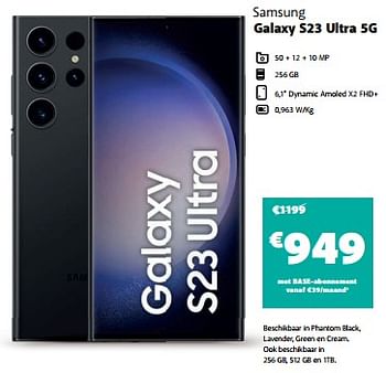 Promoties Samsung galaxy s23 ultra 5g - Samsung - Geldig van 05/03/2024 tot 10/03/2024 bij Base