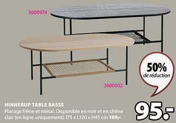 Promotions Hinnerup table basse - Produit Maison - Jysk - Valide de 04/03/2024 à 07/04/2024 chez Jysk